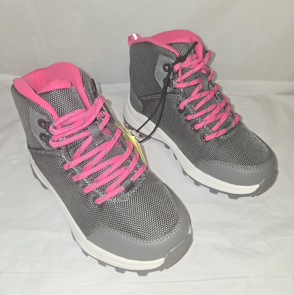 All In Motion Girl's Gray and Pink Lace-Up Boots, Size 13Y, NWT - Picture 3 of 10